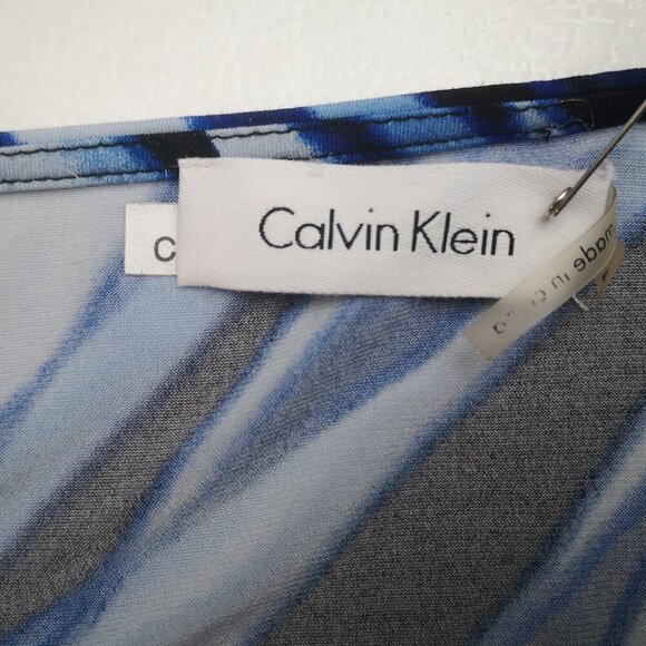 2 / $30.00 -Calvin Klein Ladies Size Large Blue & Black Cowl Neck Sleeveless Top - Picture 3 of 7